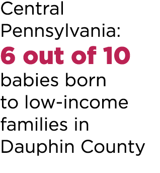 Central Pennsylvania: 6 out of 10 babies born to low-income families in Dauphin County