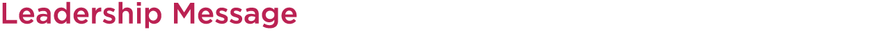 Leadership Message