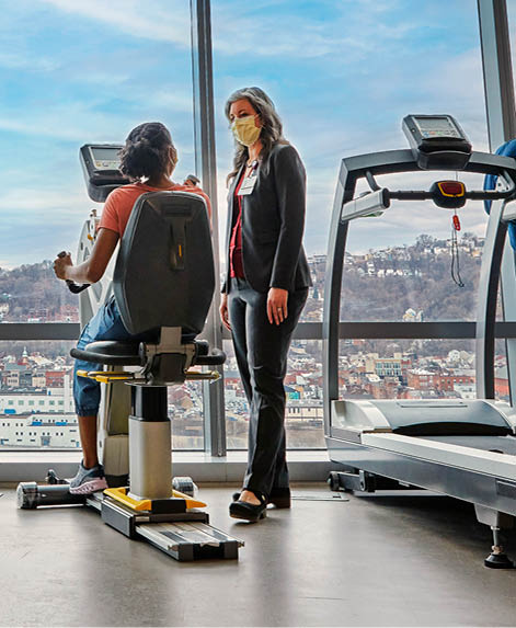 Gwendolyn A. Sowa; MD; PhD; Physical Medicine and Rehabilitation (PMNR); eye rehabilitation; eye care; editorial; stock; clinical; UPMC Mercy Pavilion; UPMC Mercy Hospital (MER); Tom Gigliotti Photography; gym; patient; therapy; treatment; clinical,  editorial,  stock,  therapy,  Mercy (MER),  Mercy Pavilion,  Physical Medicine & Rehabilitation (PMNR),  doctor,  eye care,  gym,  patient,  physician,  treatment